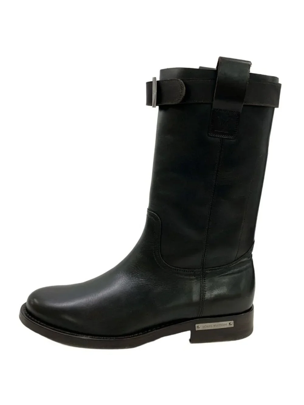 Louis Vuitton Boots 5.5 Dark Brown with Belt Engineer Leather